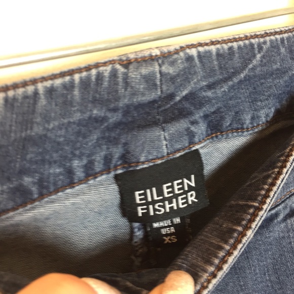 Eileen Fisher Dark Denim Wide Leg Capris - Picture 2 of 5